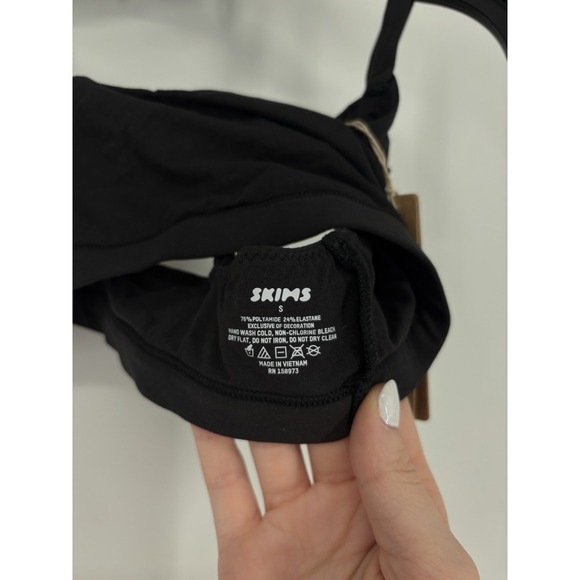 Skims Fits Everybody Scoop Bralette Onyx Black Kim Kardashian Adjustable Small - Picture 4 of 5